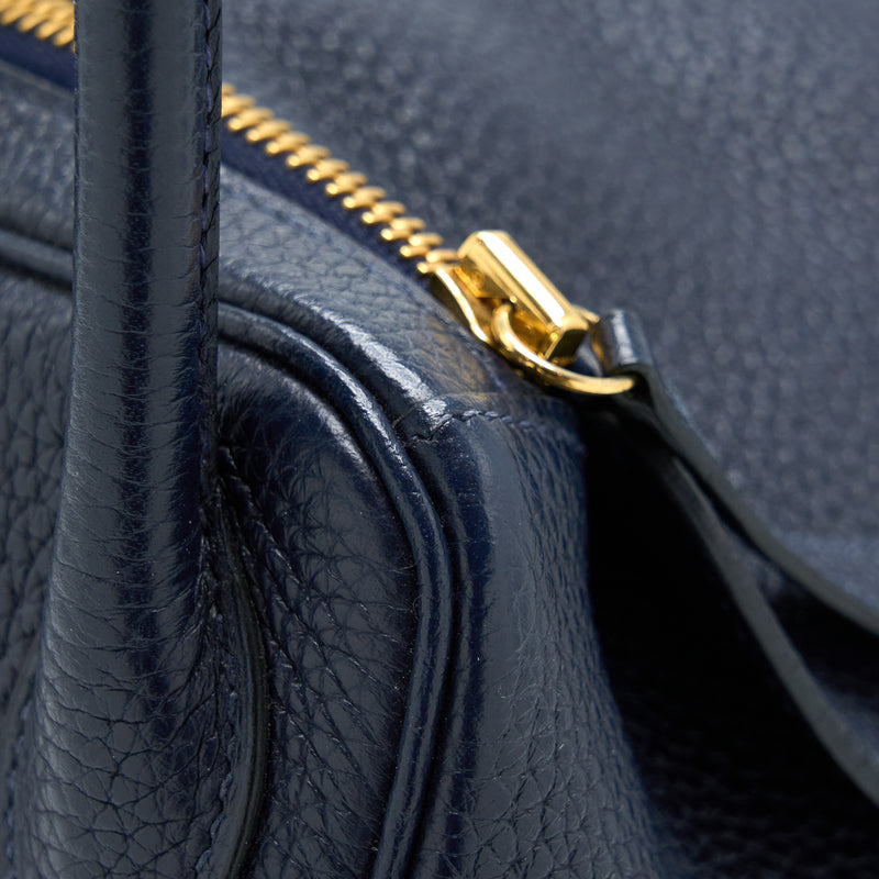 Hermes Lindy 30 Clemence Blue Unit GHW Stamp A