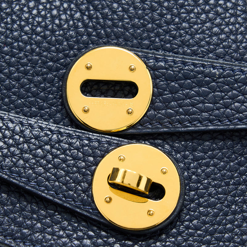 Hermes Lindy 30 Clemence Blue Unit GHW Stamp A