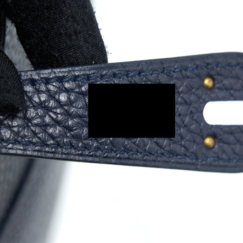 Hermes Lindy 30 Clemence Blue Unit GHW Stamp A