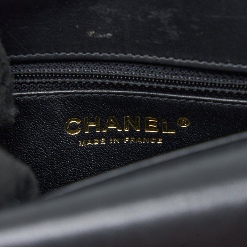 Chanel Small Enamel CC Flap Bag Lambskin Black GHW