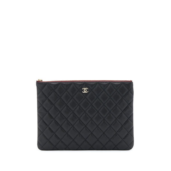 Chanel O Case Pouch Caviar Black LGHW