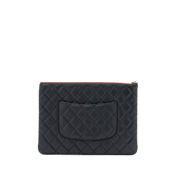 Chanel O Case Pouch Caviar Black LGHW