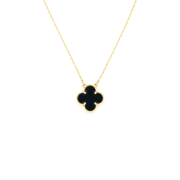 VAN CLEEF & ARPELS VINTAGE ALHAMBRA PENDANT ONYX AND YELLOW GOLD