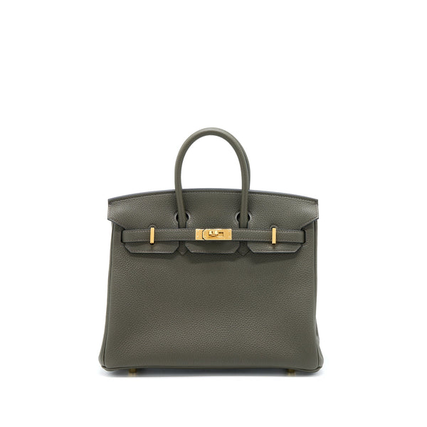 Hermes Birkin 25 Togo C6 Vert De Gris GHW Stamp U