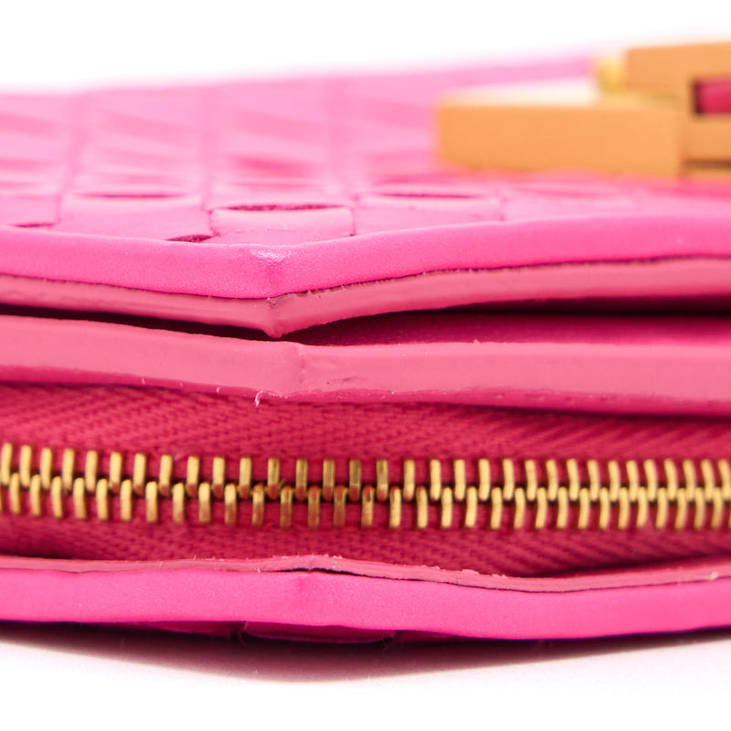 Bottega Veneta Fold Wallet Nappa Pink GHW