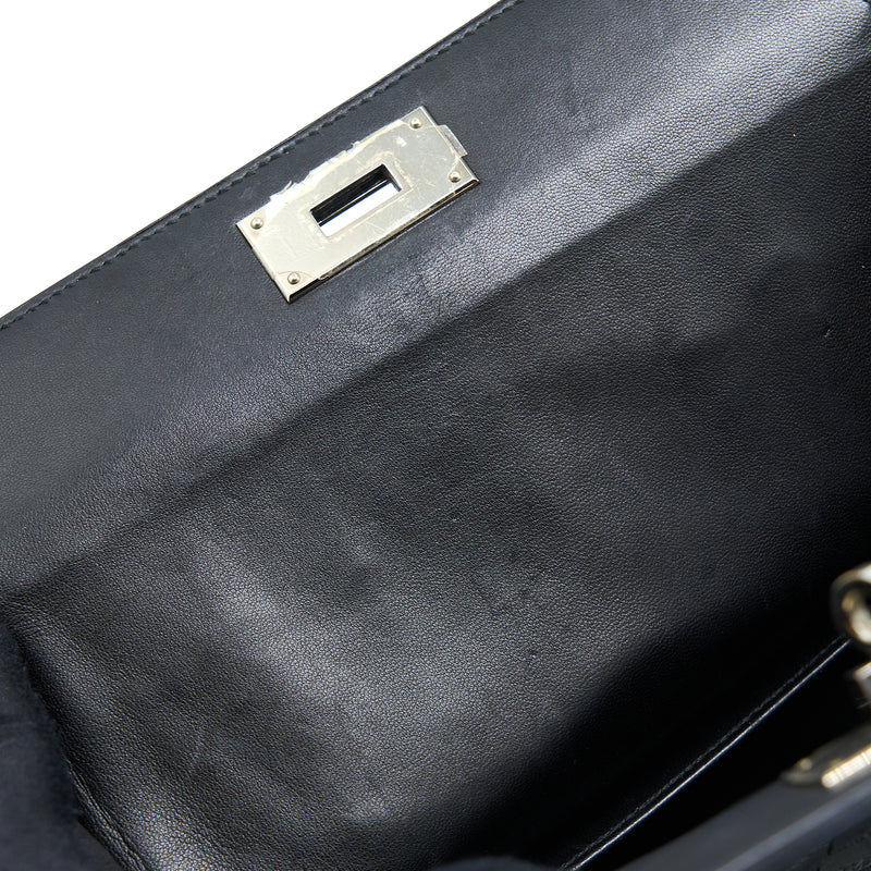 Hermes Toolbox 20 Mat Crocodile/Swift Black SHW Stamp Square R