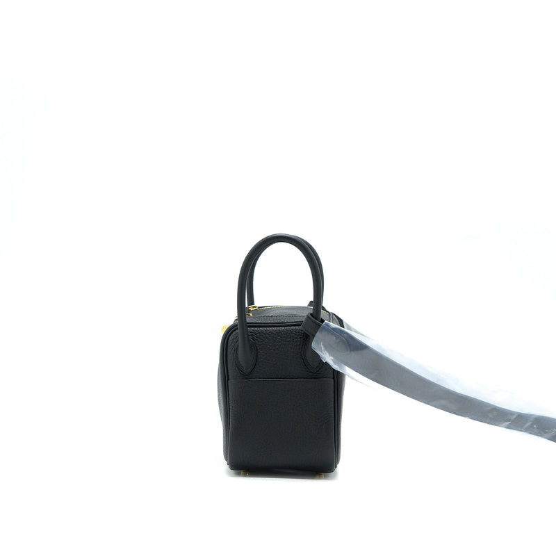 Hermes Mini Lindy Clemence Black GHW Stamp Z
