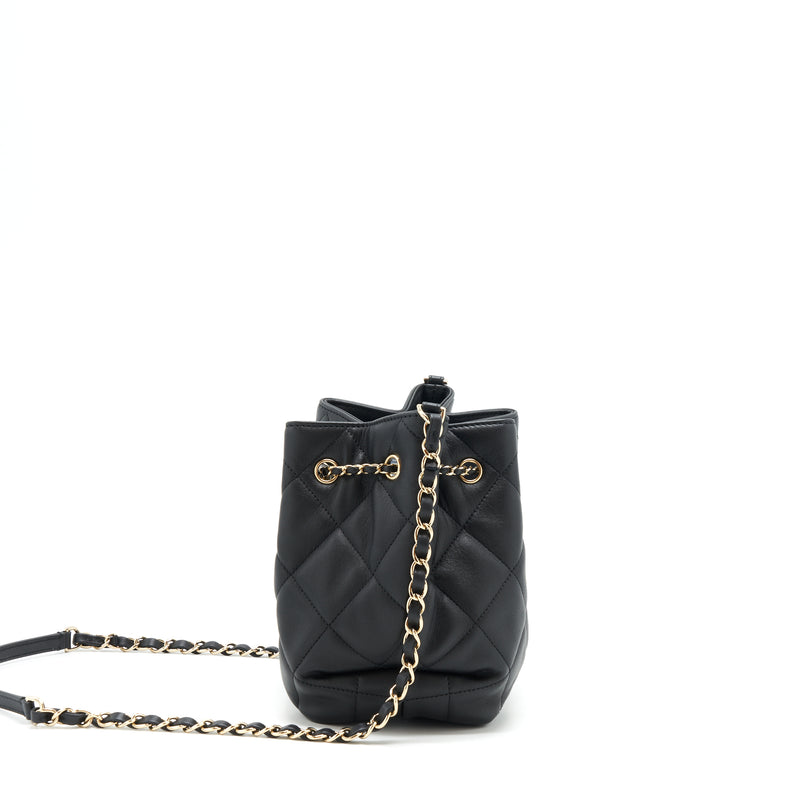 Chanel Black Quilted Caviar Micro Drawstring Bucket Bag With Chain Gold  Hardware, 2021 Available For Immediate Sale At Sotheby's