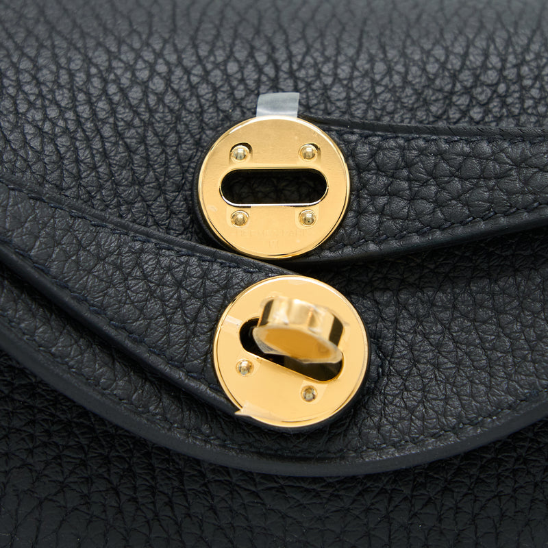 Hermes Mini Lindy Clemence Black GHW Stamp Z
