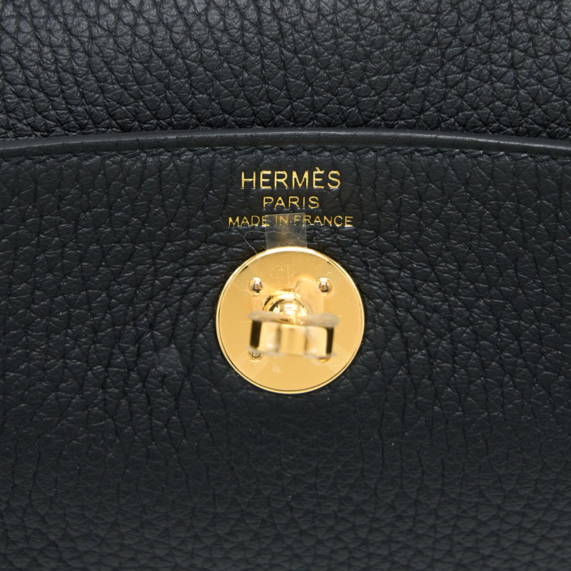 Hermes Mini Lindy Clemence Black GHW Stamp Z