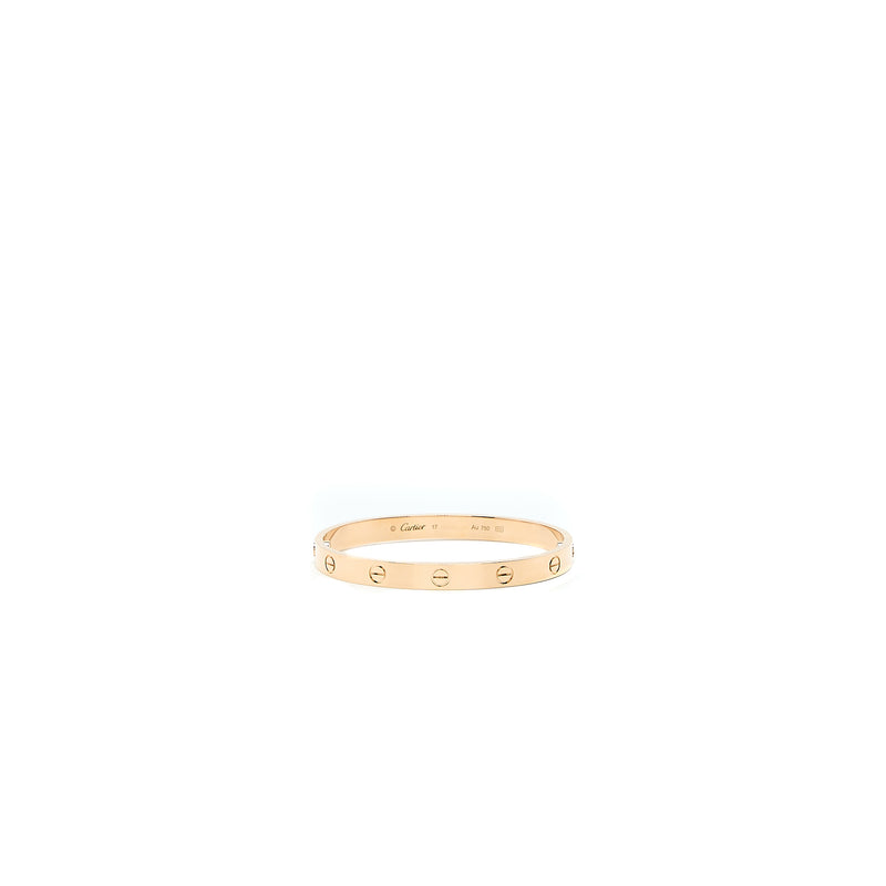 Cartier Size 17 Love Bracelet Rose Gold