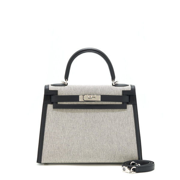 Hermes Kelly 28 Toile H Black/ Grey SHW Stamp Z