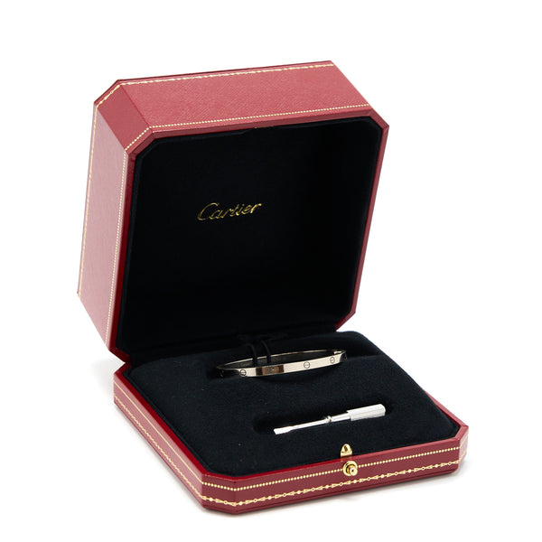 Cartier Size 16 Love Bracelet Small Model White Gold