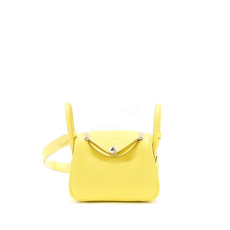 Hermes Mini Lindy Clemence 9R Lime SHW Stamp U