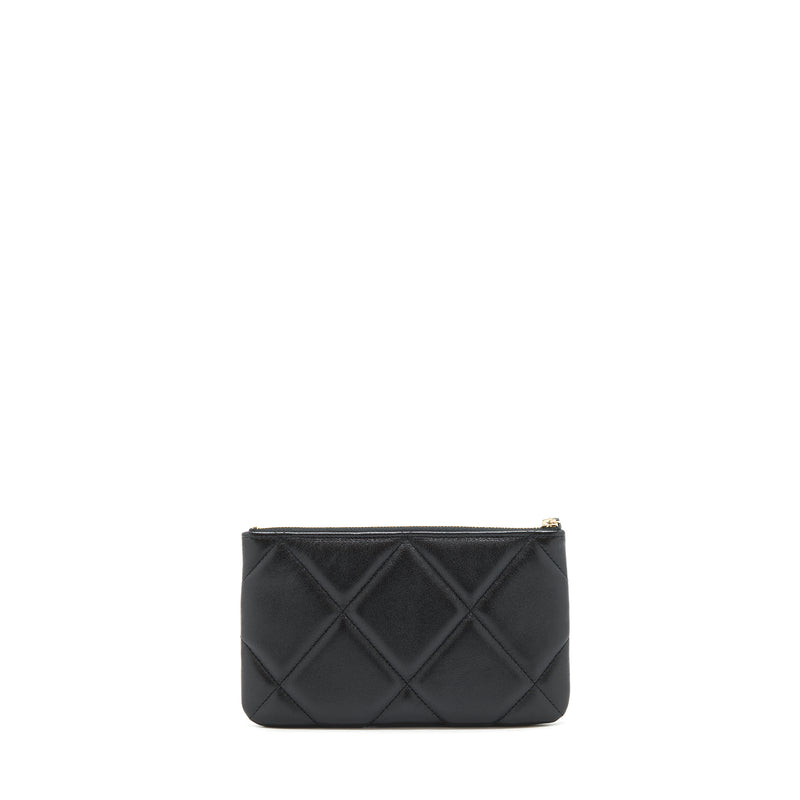 Chanel 19 Small pouch Goatskin Black GHW