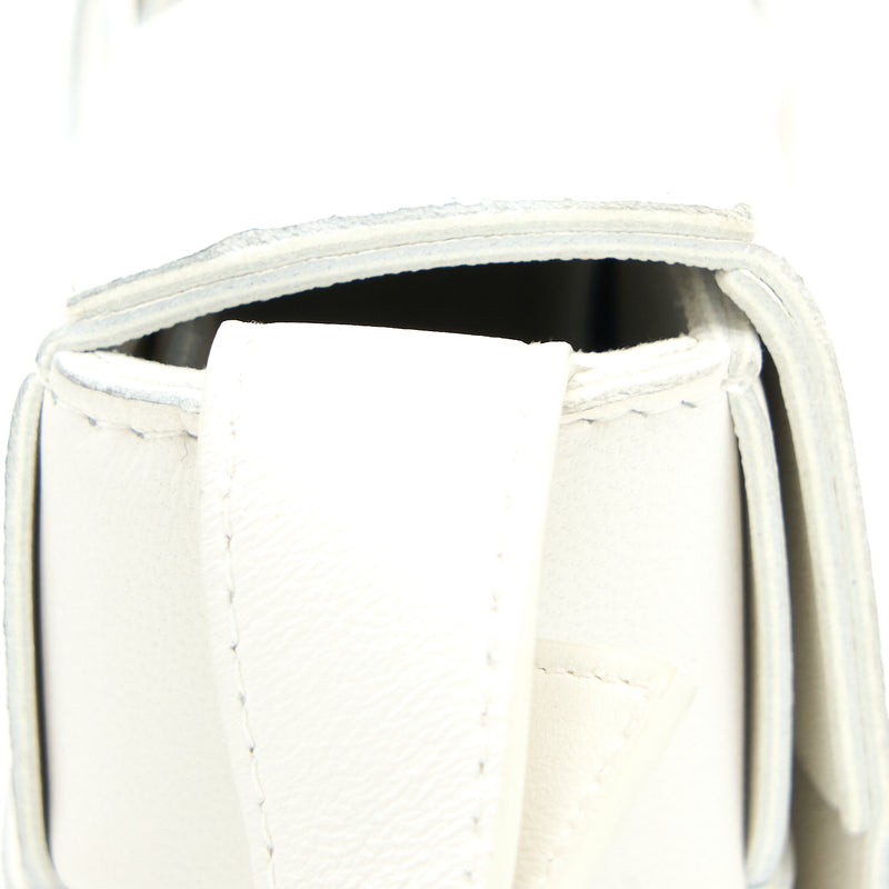 Bottega Veneta Mini Cassette Crossbody Bag Lambskin White