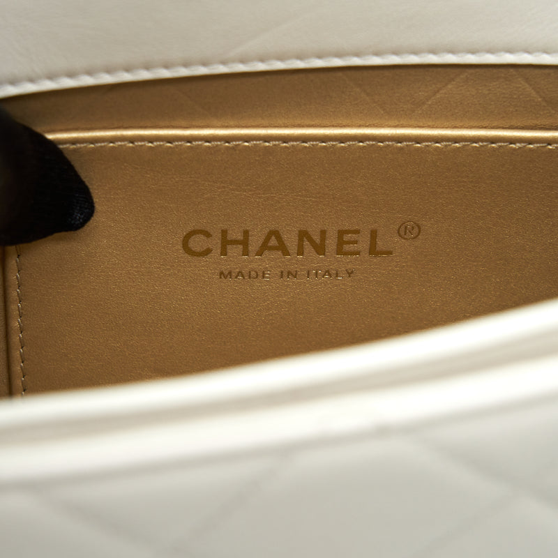 Chanel Seasonal Flap Crossbody Bag Lambskin Cream GHW