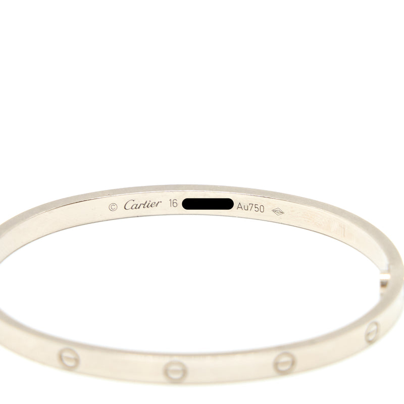 Cartier Size 16 Love Bracelet Small Model White Gold