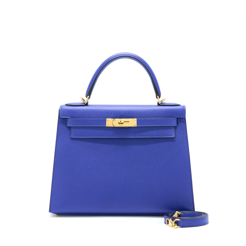 Hermes Kelly 28 Sellier Epsom Bleu Electrique GHW Stamp A