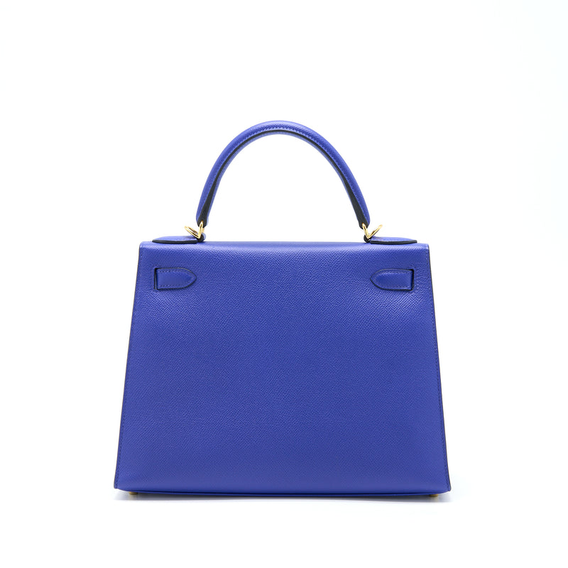 Hermes Kelly 28 Sellier Epsom Bleu Electrique GHW Stamp A