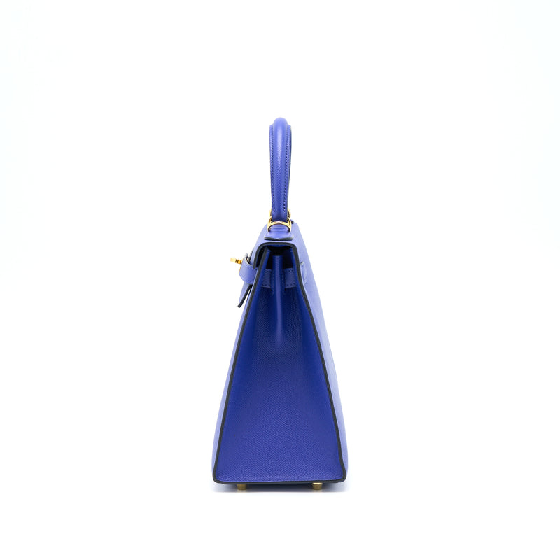 Hermes Kelly 28 Sellier Epsom Bleu Electrique GHW Stamp A