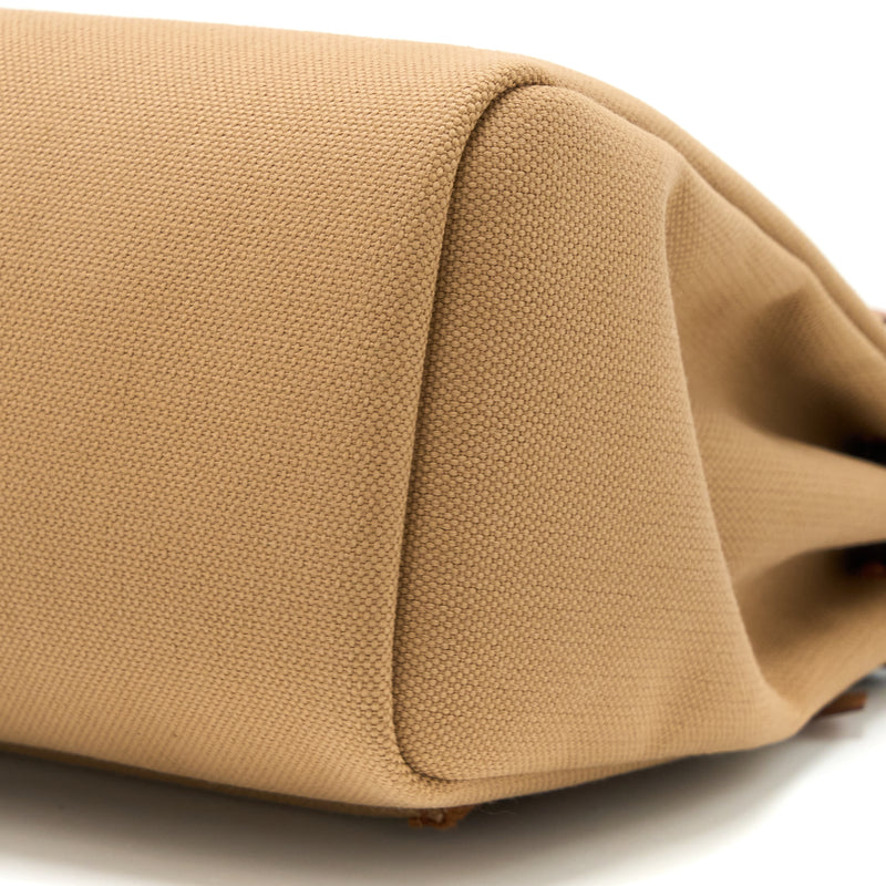 Hermes Herbag 31 Zip Bag Canvas/ Hunter Chai/ Natu Sable/Fauve/Cuivre GHW Stamp U