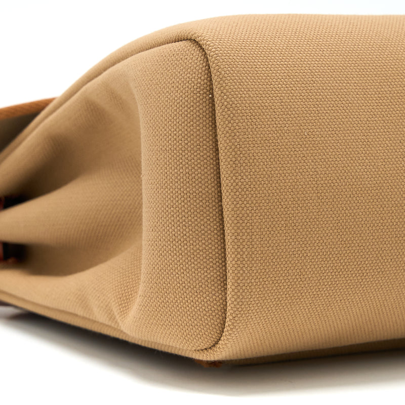 Hermes Herbag 31 Zip Bag Canvas/ Hunter Chai/ Natu Sable/Fauve/Cuivre GHW Stamp U