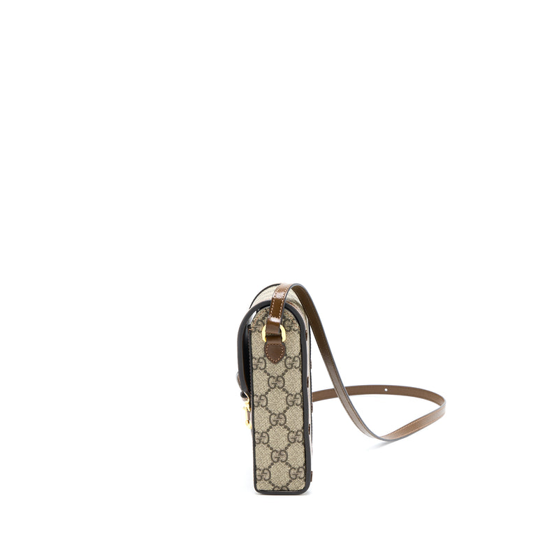 Gucci Horsebit 1955 Leather-trimmed Printed Coated-canvas Cardholder in  Natural