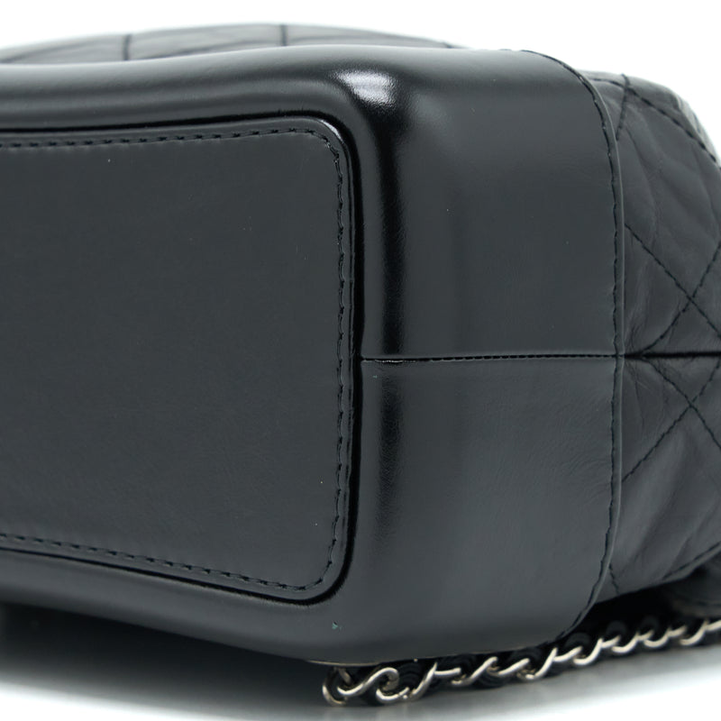 Chanel Small Gabrielle Backpack Aged Calfskin Black Multicolour Hardware