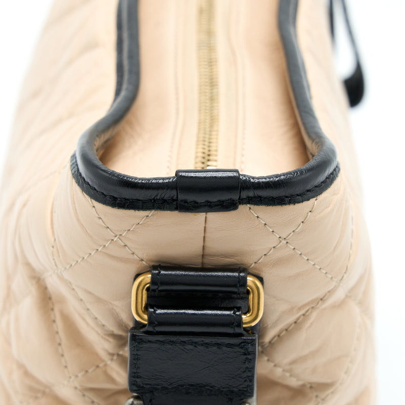 Chanel Medium Gabrielle Hobo Bag Calfskin Beige/Black Multicolour Hardware