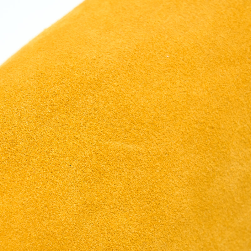Celine Flap Shoulder Bag Suede Mustard Yellow SHW