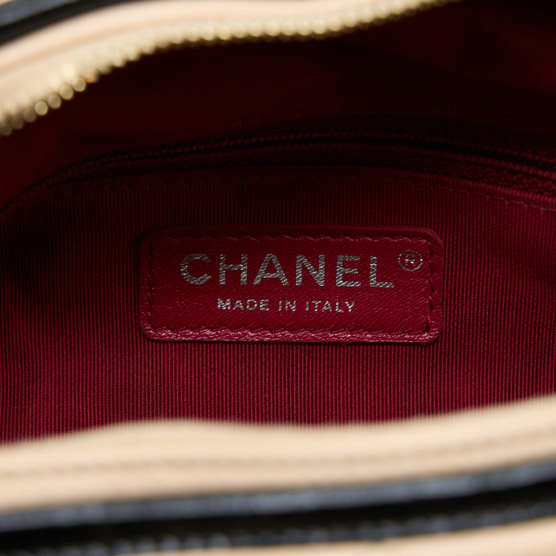 Chanel Medium Gabrielle Hobo Bag Calfskin Beige/Black Multicolour Hardware