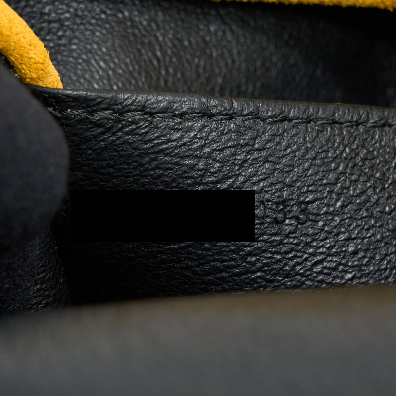 Celine Flap Shoulder Bag Suede Mustard Yellow SHW