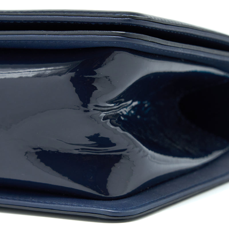 Chanel Medium Boy Bag Patent Navy SHW