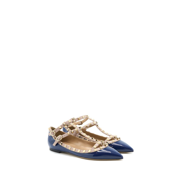 Valentino rockstud caged hotsell patent ballerina flat