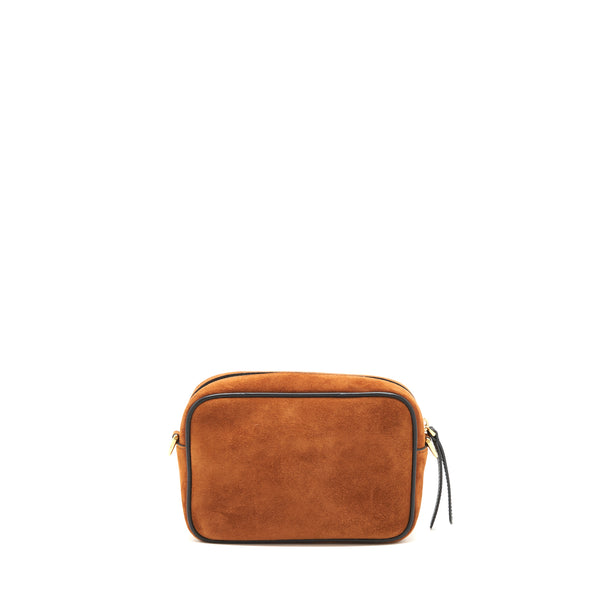 Fendi Camera Crossbody Bag suede leather brown/ black GHW