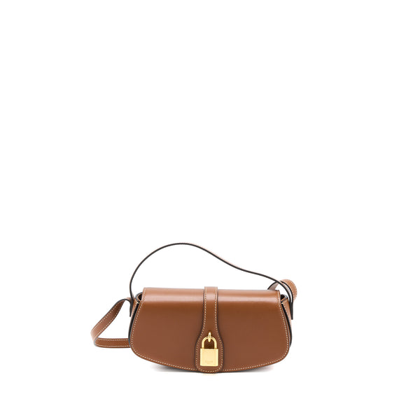 Celine Clutch On Strap Calfskin Tan GHW
