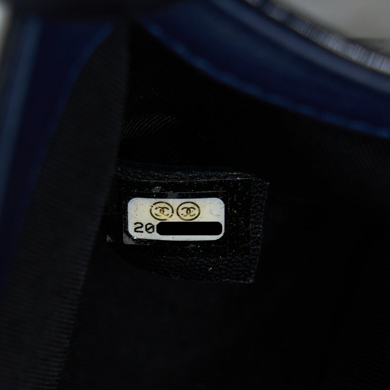 Chanel Medium Boy Bag Patent Navy SHW