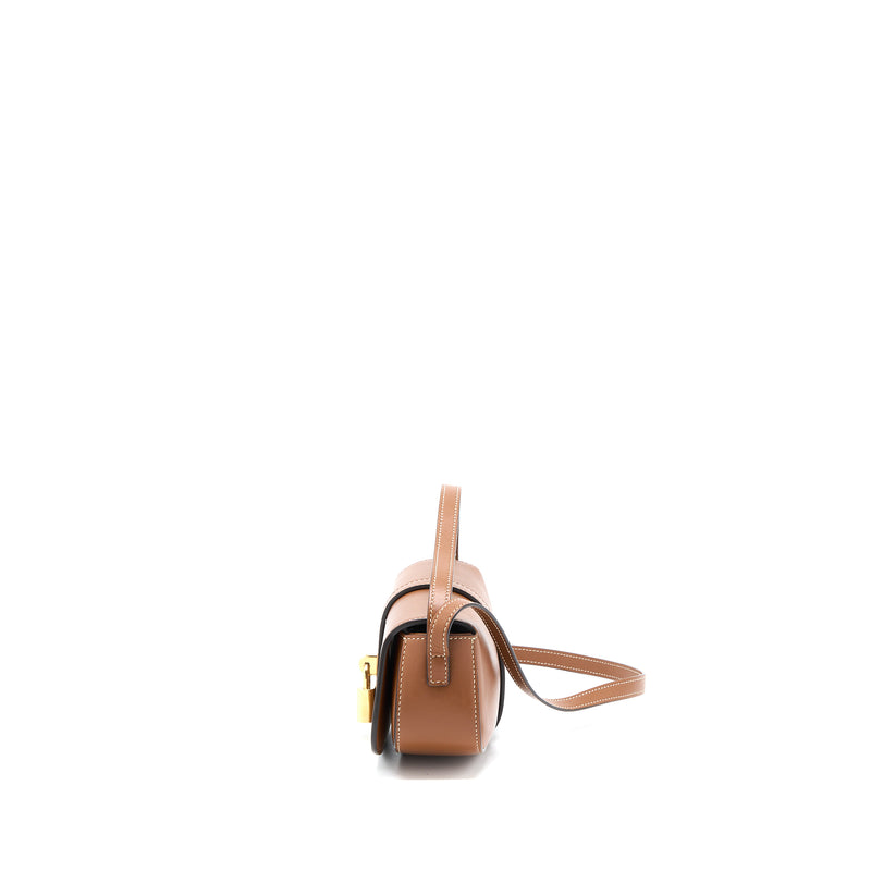 Celine Clutch On Strap Calfskin Tan GHW