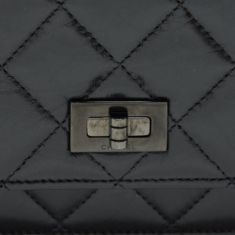 Chanel Reissue Wallet On Chain Aged Calfskin Black with Black Hardware