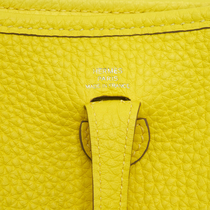 Hermes Mini Evelyne Clemence Lime/Lime SHW Stamp Y