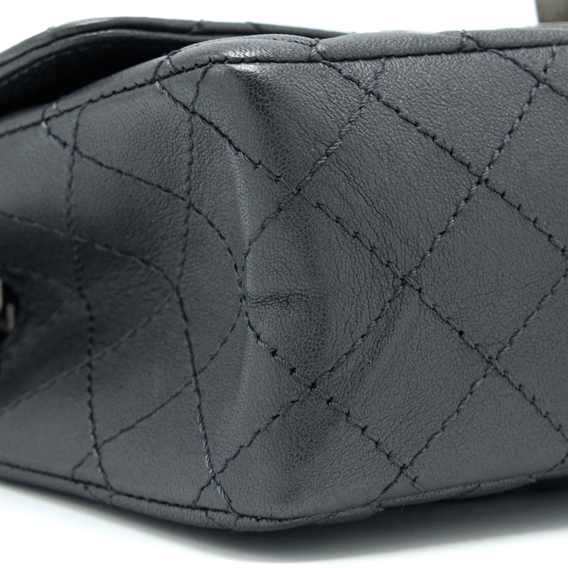 Chanel Mini 2.55 Reissue Flap Bag Goatskin Dark Grey Ruthenium Hardware