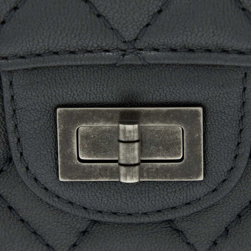 Chanel Mini 2.55 Reissue Flap Bag Goatskin Dark Grey Ruthenium Hardware