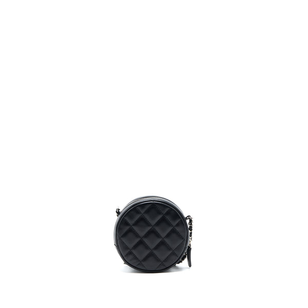 Chanel Round Clutch With Chain Lambskin Black SHW