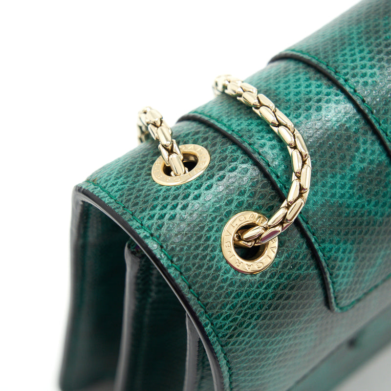 Bvlgari green Leather Serpenti Forever Shoulder Bag