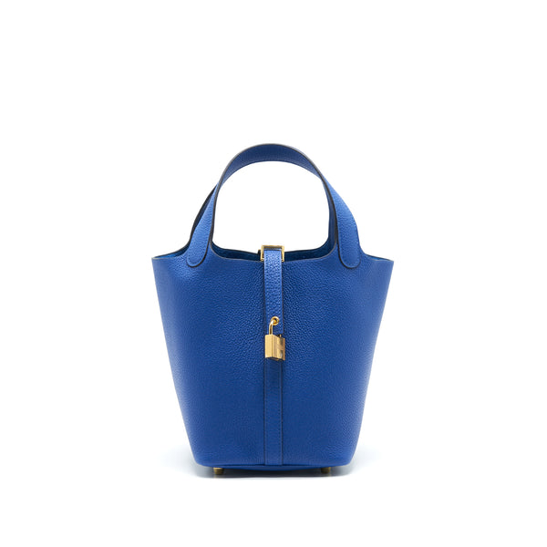 Hermes picotin 18 lock Bag Blue France GHW Stamp Z