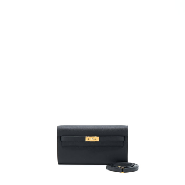 Hermes Kelly To Go Epsom Black GHW Stamp U