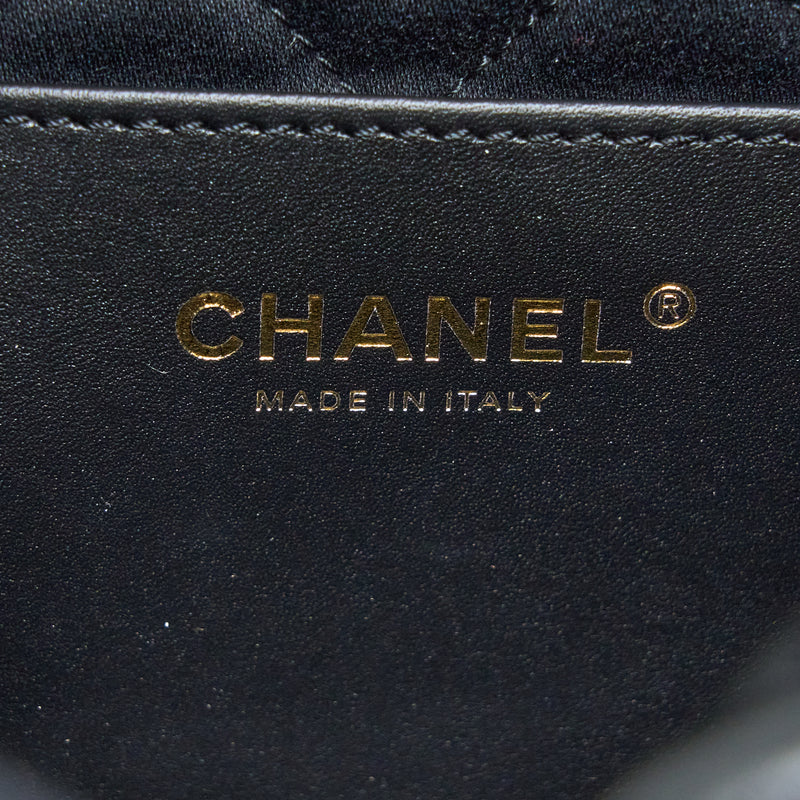 Chanel 23s Mini 22 Bag Shiny Calfskin Black Brushed GHW(Microchip)