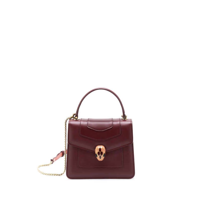 Bvlgari Serpenti Forever Top Handle Bag Calfskin Red