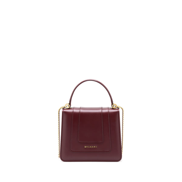 Bvlgari Serpenti Forever Top Handle Bag Calfskin Red